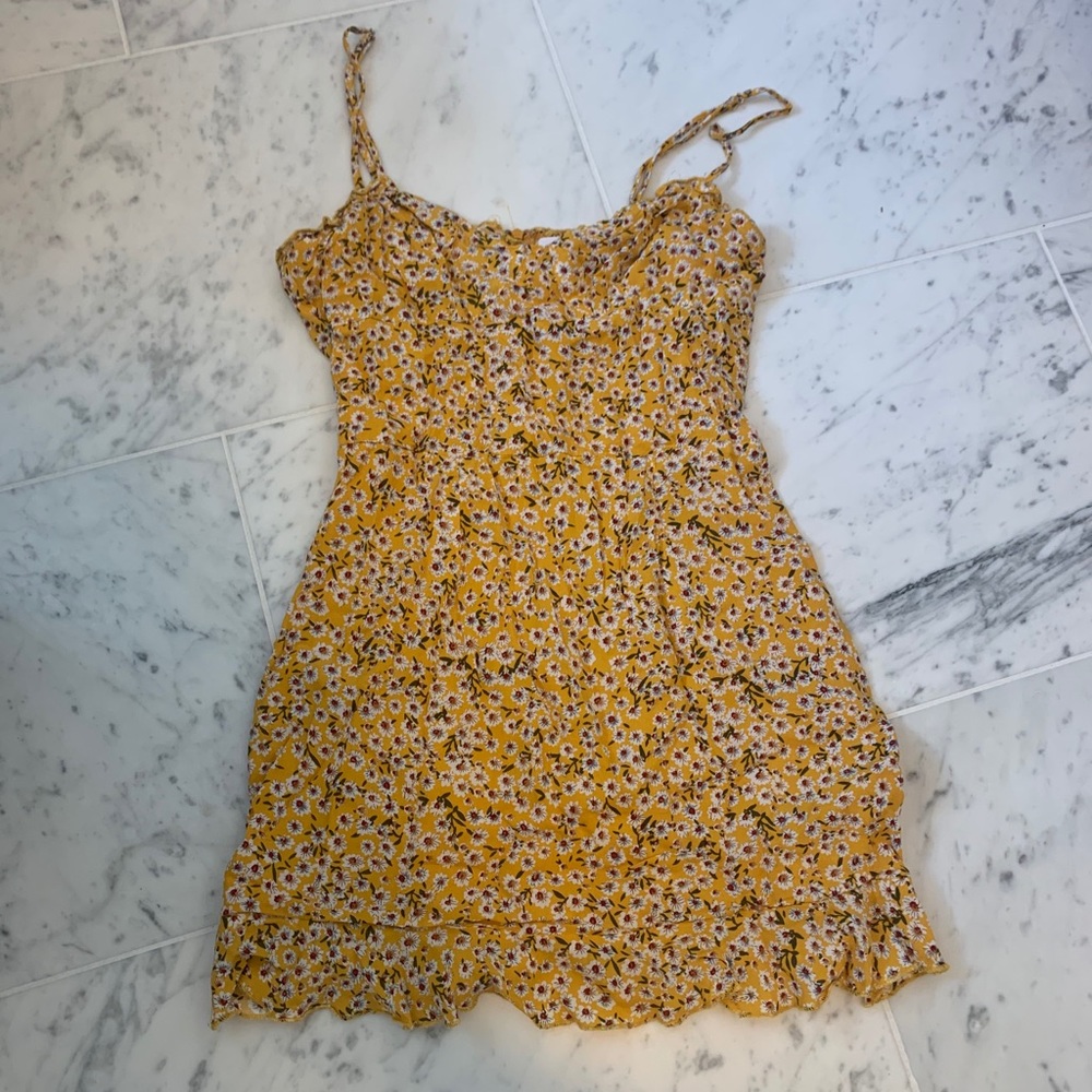 yellow floral dress